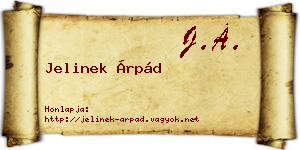 Jelinek Árpád névjegykártya